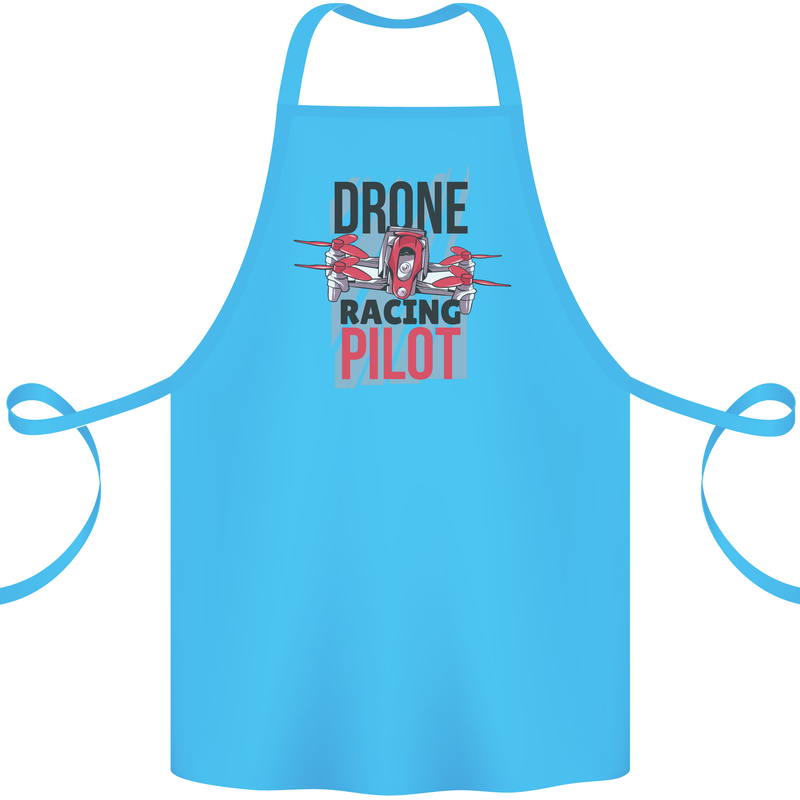 Drone Racing Pilot Cotton Apron 100% Organic Turquoise