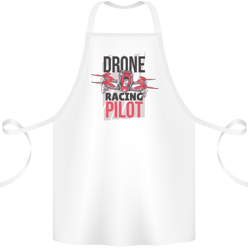 Drone Racing Pilot Cotton Apron 100% Organic White