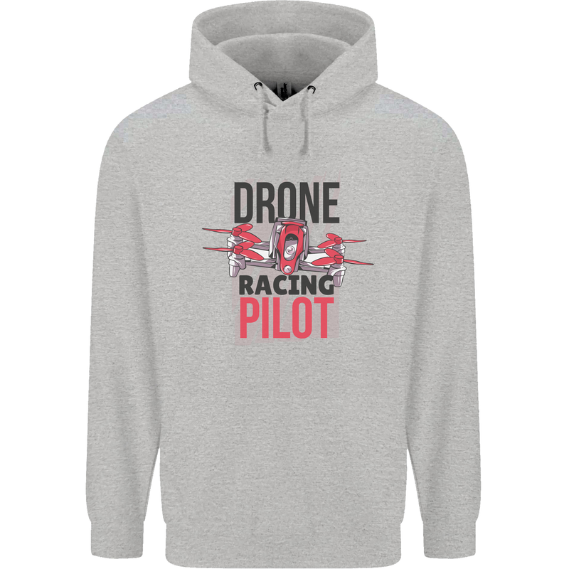 Drone Racing Pilot Mens 80% Cotton Hoodie Sports Grey