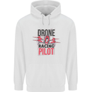 Drone Racing Pilot Mens 80% Cotton Hoodie White