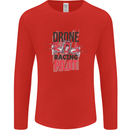Drone Racing Pilot Mens Long Sleeve T-Shirt Red