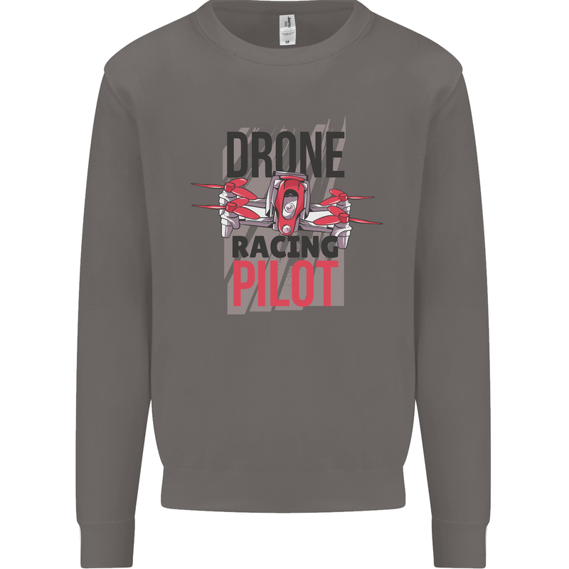 Drone Racing Pilot Mens Sweatshirt Jumper Charcoal