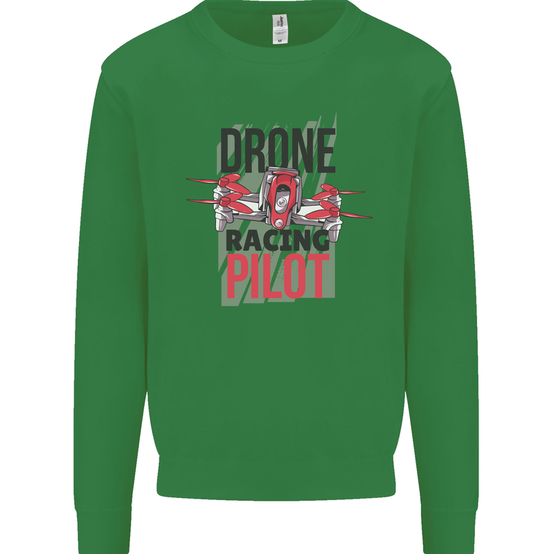 Drone Racing Pilot Mens Sweatshirt Jumper Irish Green