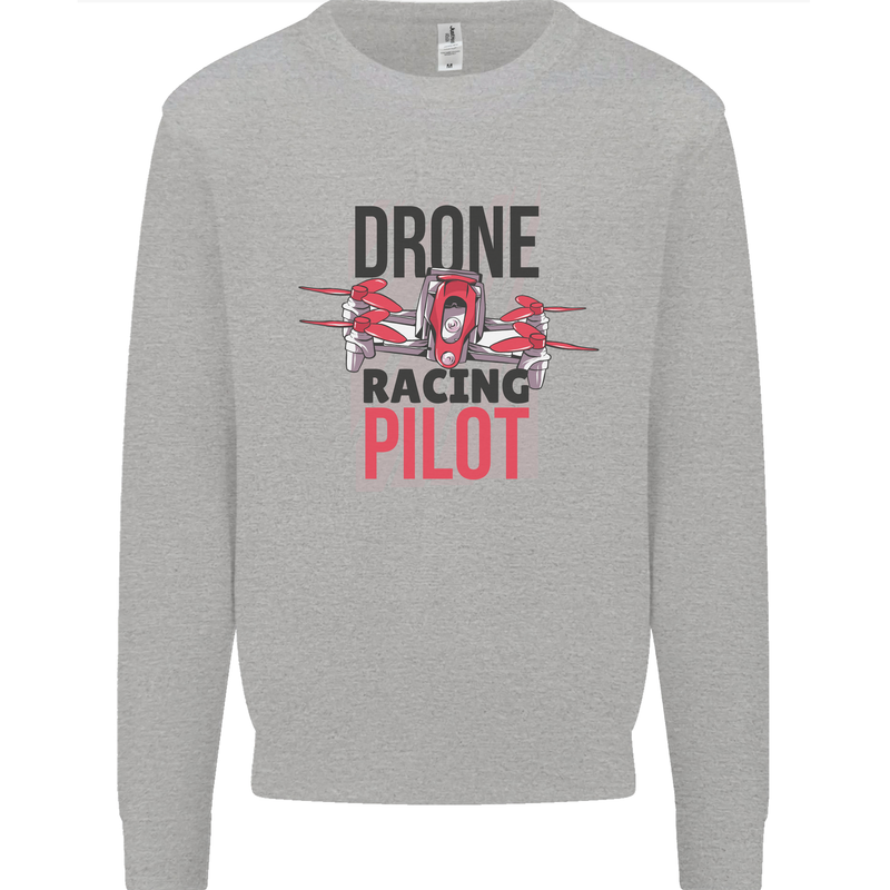 Drone Racing Pilot Mens Sweatshirt Jumper Sports Grey