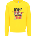 Drone Racing Pilot Mens Sweatshirt Jumper Yellow