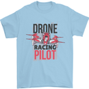 Drone Racing Pilot Mens T-Shirt 100% Cotton Light Blue
