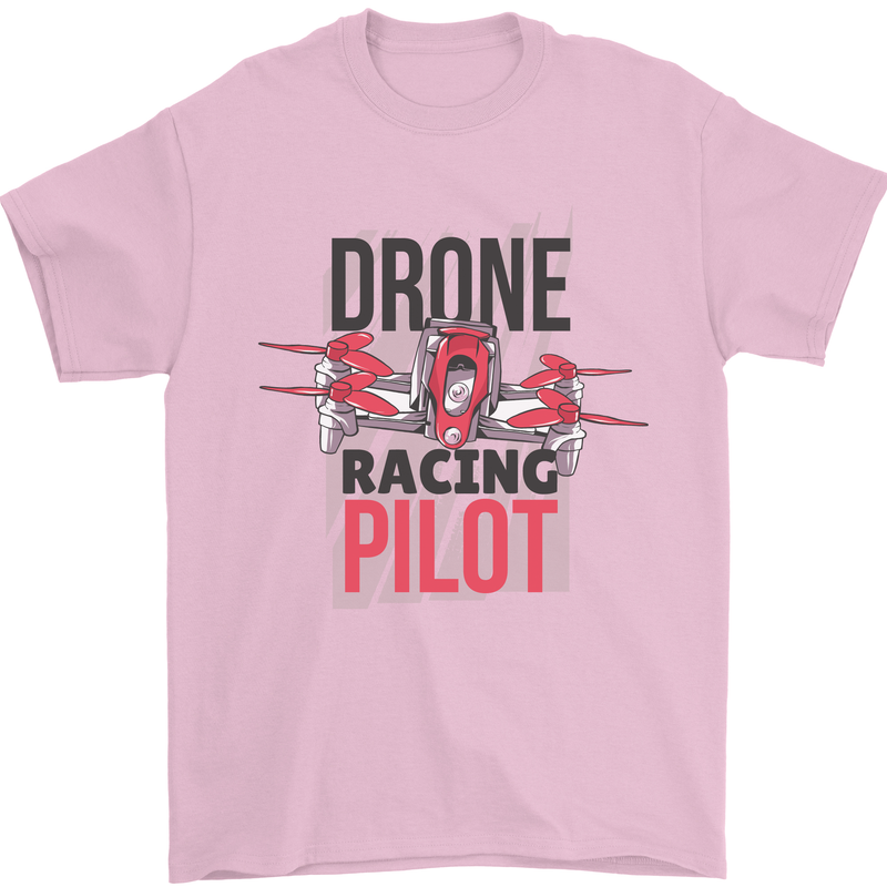 Drone Racing Pilot Mens T-Shirt 100% Cotton Light Pink