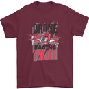 Drone Racing Pilot Mens T-Shirt 100% Cotton Maroon