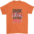 Drone Racing Pilot Mens T-Shirt 100% Cotton Orange