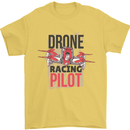 Drone Racing Pilot Mens T-Shirt 100% Cotton Yellow
