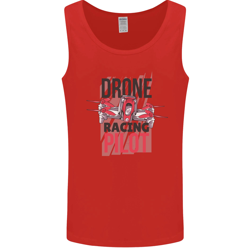 Drone Racing Pilot Mens Vest Tank Top Red