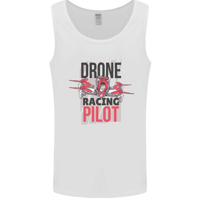 Drone Racing Pilot Mens Vest Tank Top White