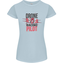 Drone Racing Pilot Womens Petite Cut T-Shirt Light Blue