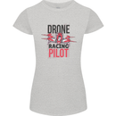Drone Racing Pilot Womens Petite Cut T-Shirt Sports Grey