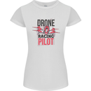 Drone Racing Pilot Womens Petite Cut T-Shirt White