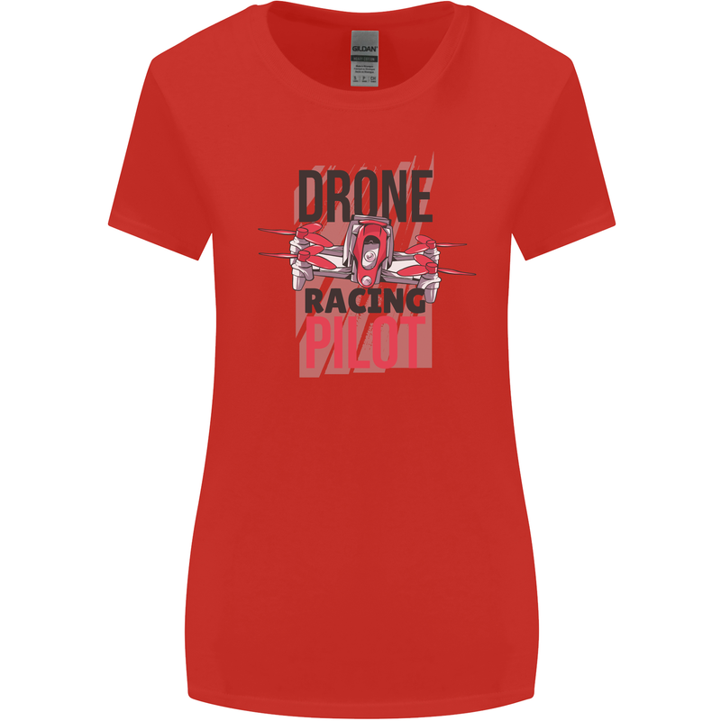 Drone Racing Pilot Womens Wider Cut T-Shirt Red