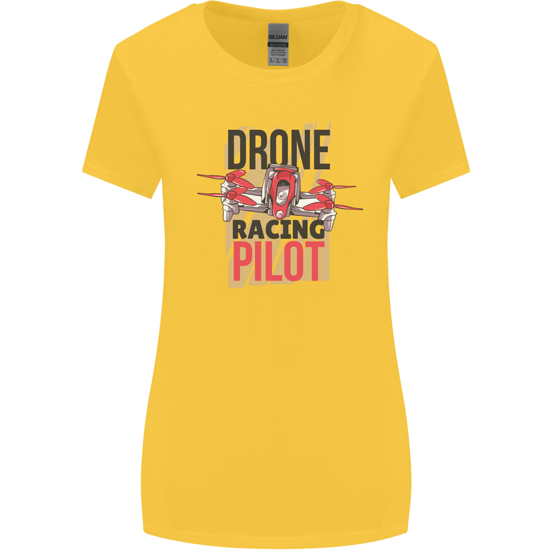 Drone Racing Pilot Womens Wider Cut T-Shirt Yellow
