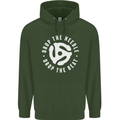 Drop the Needle DJ Turntable Decks Vinyl Childrens Kids Hoodie Forest Green