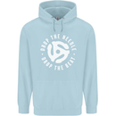 Drop the Needle DJ Turntable Decks Vinyl Childrens Kids Hoodie Light Blue