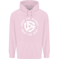 Drop the Needle DJ Turntable Decks Vinyl Childrens Kids Hoodie Light Pink