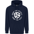 Drop the Needle DJ Turntable Decks Vinyl Childrens Kids Hoodie Navy Blue
