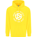 Drop the Needle DJ Turntable Decks Vinyl Childrens Kids Hoodie Yellow