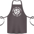 Drop the Needle DJ Turntable Decks Vinyl Cotton Apron 100% Organic Dark Grey