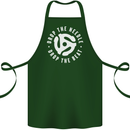 Drop the Needle DJ Turntable Decks Vinyl Cotton Apron 100% Organic Forest Green