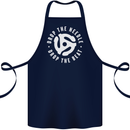 Drop the Needle DJ Turntable Decks Vinyl Cotton Apron 100% Organic Navy Blue