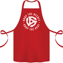 Drop the Needle DJ Turntable Decks Vinyl Cotton Apron 100% Organic Red
