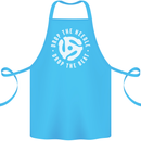 Drop the Needle DJ Turntable Decks Vinyl Cotton Apron 100% Organic Turquoise