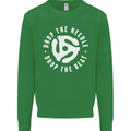 Drop the Needle DJ Turntable Decks Vinyl Kids Sweatshirt Jumper Irish Green