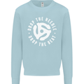 Drop the Needle DJ Turntable Decks Vinyl Kids Sweatshirt Jumper Light Blue