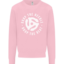 Drop the Needle DJ Turntable Decks Vinyl Kids Sweatshirt Jumper Light Pink