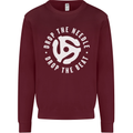 Drop the Needle DJ Turntable Decks Vinyl Kids Sweatshirt Jumper Maroon