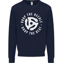 Drop the Needle DJ Turntable Decks Vinyl Kids Sweatshirt Jumper Navy Blue