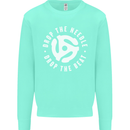 Drop the Needle DJ Turntable Decks Vinyl Kids Sweatshirt Jumper Peppermint