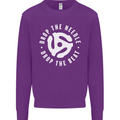 Drop the Needle DJ Turntable Decks Vinyl Kids Sweatshirt Jumper Purple