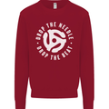 Drop the Needle DJ Turntable Decks Vinyl Kids Sweatshirt Jumper Red