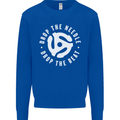 Drop the Needle DJ Turntable Decks Vinyl Kids Sweatshirt Jumper Royal Blue