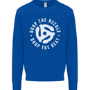 Drop the Needle DJ Turntable Decks Vinyl Kids Sweatshirt Jumper Royal Blue