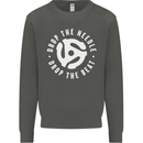 Drop the Needle DJ Turntable Decks Vinyl Kids Sweatshirt Jumper Storm Grey