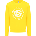 Drop the Needle DJ Turntable Decks Vinyl Kids Sweatshirt Jumper Yellow