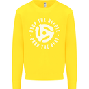 Drop the Needle DJ Turntable Decks Vinyl Kids Sweatshirt Jumper Yellow
