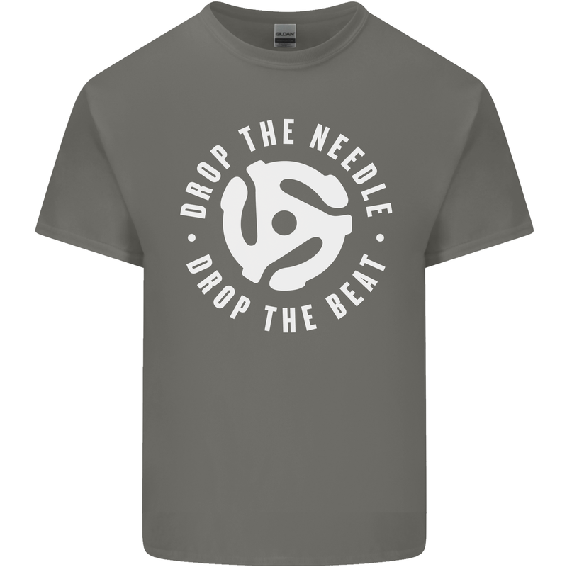 Drop the Needle DJ Turntable Decks Vinyl Kids T-Shirt Childrens Charcoal