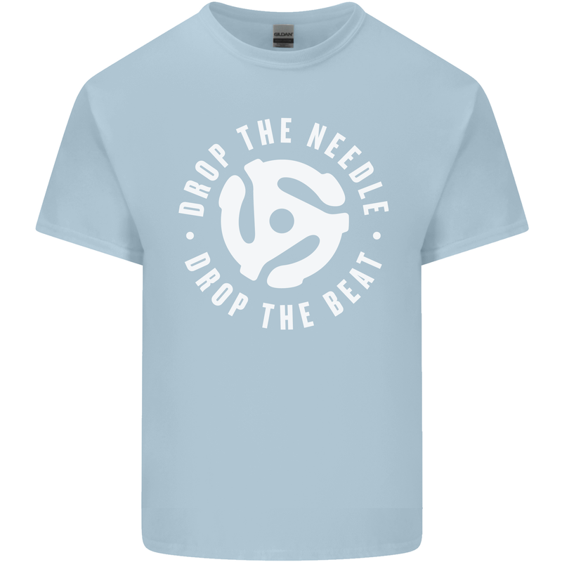 Drop the Needle DJ Turntable Decks Vinyl Kids T-Shirt Childrens Light Blue