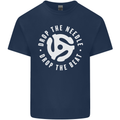 Drop the Needle DJ Turntable Decks Vinyl Kids T-Shirt Childrens Navy Blue