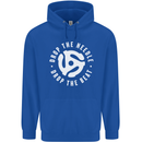 Drop the Needle DJ Turntable Decks Vinyl Mens 80% Cotton Hoodie Royal Blue