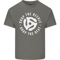 Drop the Needle DJ Turntable Decks Vinyl Mens Cotton T-Shirt Tee Top Charcoal