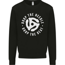 Drop the Needle DJ Turntable Decks Vinyl Mens Sweatshirt Jumper Black